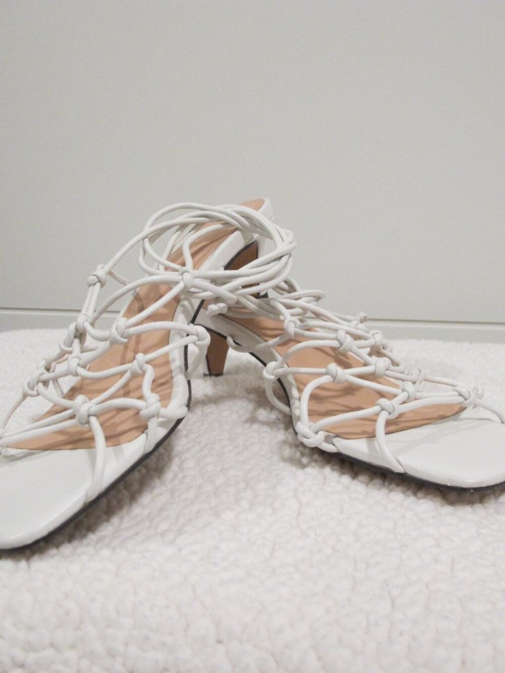 J. Crew Zadie knotted lace-up kitten heels in leather - Picture 3 of 9